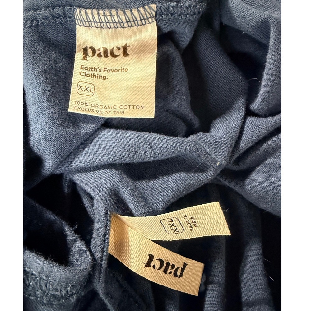 Pact Organic Cotton All Ease Relaxed Jumpsuit Romper XXL Blue Loungewear Comfort - Picture 4 of 6